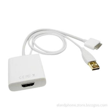 Digital AV HDMI Adapter to HDTV for New iPad 2, 3, iPhone 4S/4G/iPod Touch with USB Charging